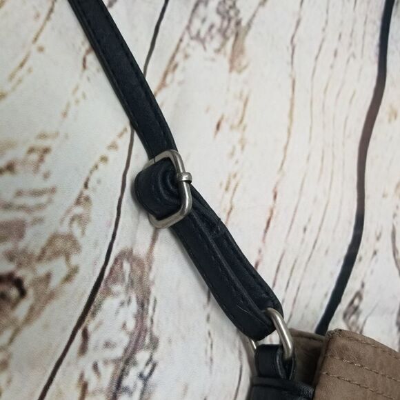 Faux Leather Dark Tan. Crossbody Bag. - Picture 10 of 11